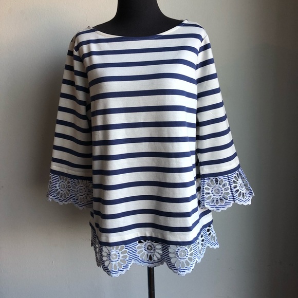 Charter Club Tops - Charter Club sz PXL embroidered sleeve blouse